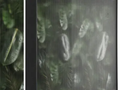 light box with tropical leaf garden in frame glass smoked 02 Low-poly 3D model