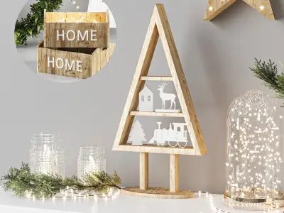 Decorative set christmas decoration 3D model