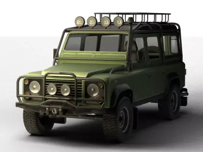 Classic Off-Road Utility Vehicle Vintage British Off-Roader 3D model
