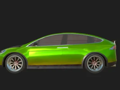 Tesla Model X 2016 Custom car Low-poly 3D model