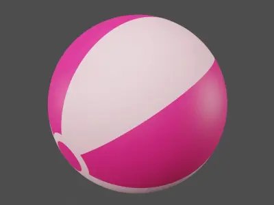 Pink Beach Ball Low-poly 3D model