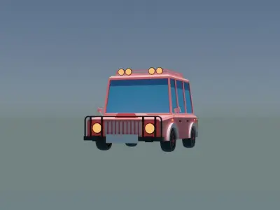 low poly car rig 3D model