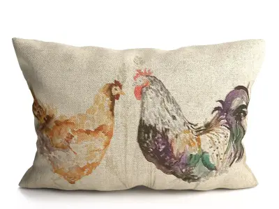 Voyage Cushion - Chickens -Solid Pillow 3D model