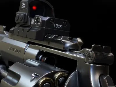 R8 Revolver Low-poly 3D model