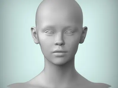 46 3D HEAD FACE FEMALE CHARACTER TEENAGER PORTRAIT 3D model
