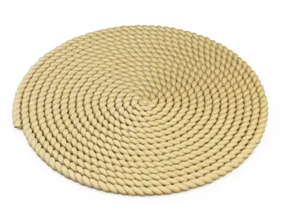 A thick mat of jute rope 3D model