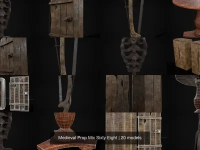 Medieval Prop Mix Sixty Eight 3D Model Collection