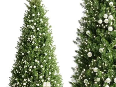 Christmas Tree and Decoration 03 Low-poly 3D model