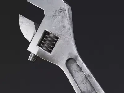 Adjustable Wrench Low-poly 3D model