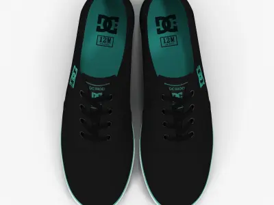 DC Shoes - Flash TX - Black-Turquoise Low-poly 3D model