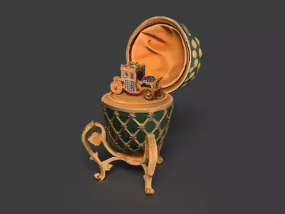 Chinese Faberge egg  Low-poly 3D model