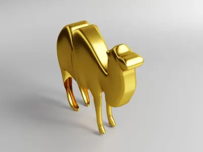 GOLD CAMEL Low-poly 3D model