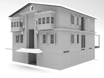 bohemian villa Low-poly 3D model
