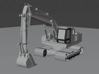 Excavator orange 3D model