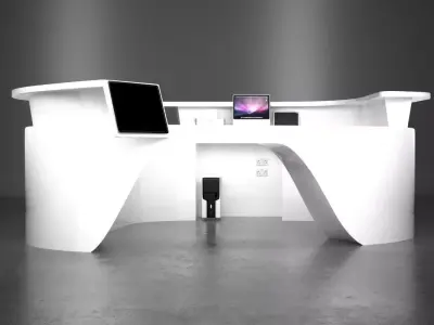 3d mall reception desk model 2 3D model