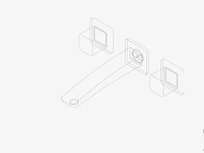 Wall Tap Set - Luxury - Rapid - Basin Low-poly 3D model
