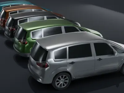Minivan Car Generic Low-poly 3D model
