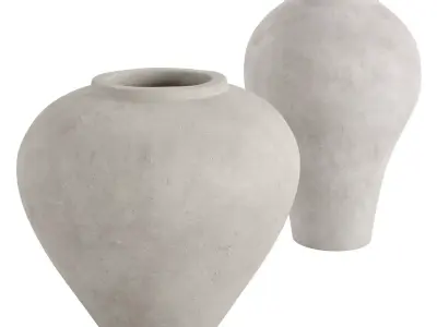 Round Concrete Vase 3D model