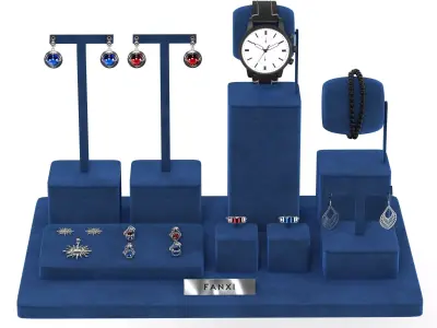 Blue Jewelry Display Stand - Fanxi 3D model