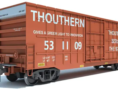 Boxcar Railroad Box Car 3D model