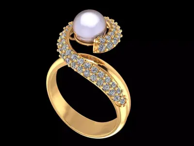 Women Pearl Rings 3D print model