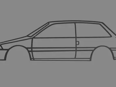Citroen Ax Wall Silhouette 3D print model