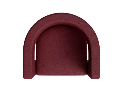 Dark Red Velvet Carve Chair 3D model