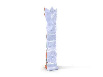 Totem Pole D Model Pack for Cultural and Artistic Renderings Low-poly 3D model