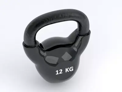 Kettlebell 12 KG Black 3D model