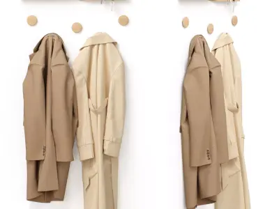 Decor entrance hall coat rack polo coat Set 91 3D model