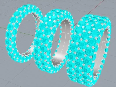 Infinity diamond ring Pack 3D print model 3D print model