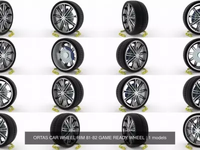 ORTAS CAR WHEEL RIM 81-82 GAME READY WHEEL 3D Model Pack