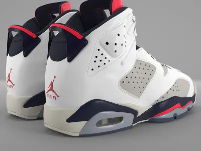 Jordan 6 Retro Tinker PBR Ready Low-poly 3D model