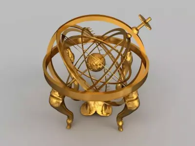 Korean Traditional Armillary Sphere  Honcheonui 3D Model 3D model