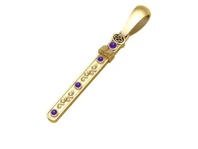 Ornate Sapphire Bar Pendant 3D Printable Model 3D print model