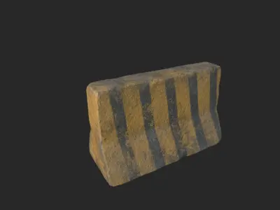 Barrier gold and stripes Low-poly 3D model