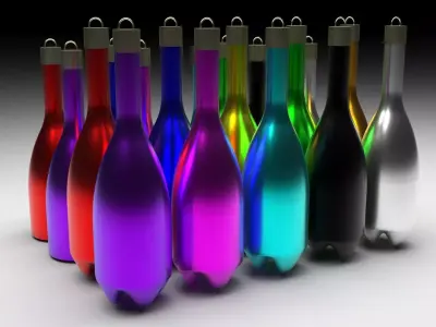 Bottle Christmas Balls Set 3D model