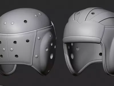 1930s Leather Football Helmet 3D print model