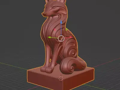 Minimalist Fox Bust  Decorative Sculpture 3D print model