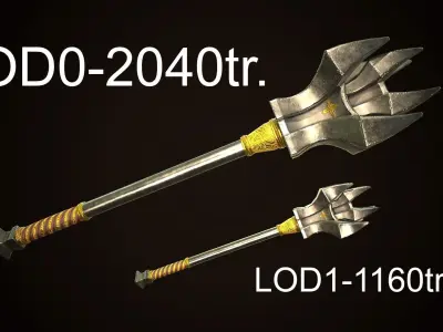 Mace 05 Low-poly 3D model