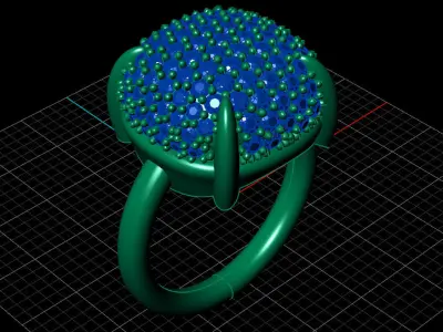 Pave setting ring 3D model
