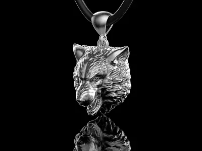 Jewelry Pendat Wolf Head 0190 Stl 3dm Jewellery Animal Pendant 3D print model
