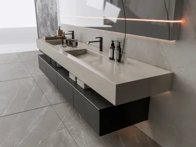 Vanity bathroom set 5 3D model