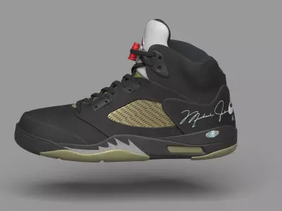 Nike Air Jordan 5 Retro Black Metallic 3D model