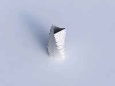 Vase twist curved tipping triangle 2 with distorted and twist... 3D print model