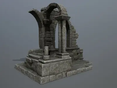 Ruin Gate Low-poly 3D model