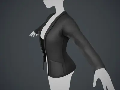 Female Black Jacket Style 2 Low-poly 3D model