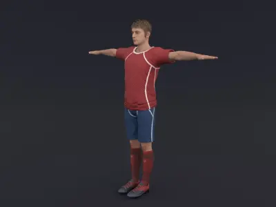 Soccer Player Rigged Low-poly 3D model