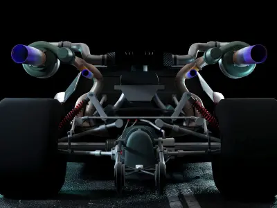 Cyberpunk Car Low-poly 3D model