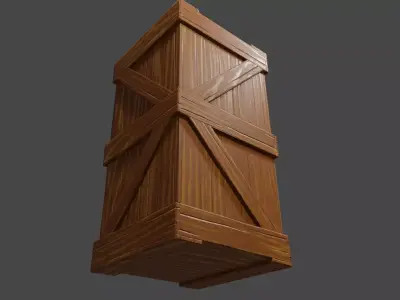 Wood Box Large - Caixa de Madeira Low-poly 3D model